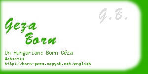 geza born business card