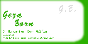 geza born business card